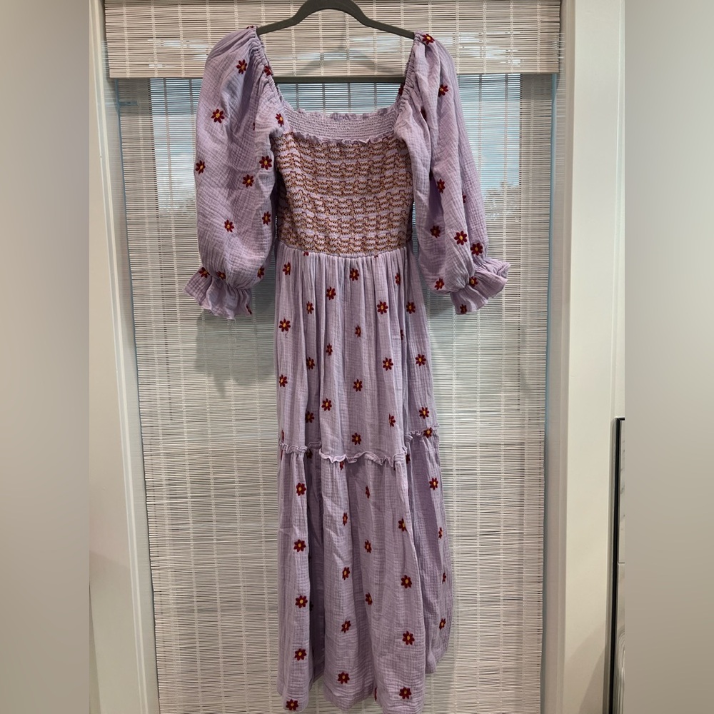 Floral Smocked Maxi Dress - Purple - Picture 2 of 3